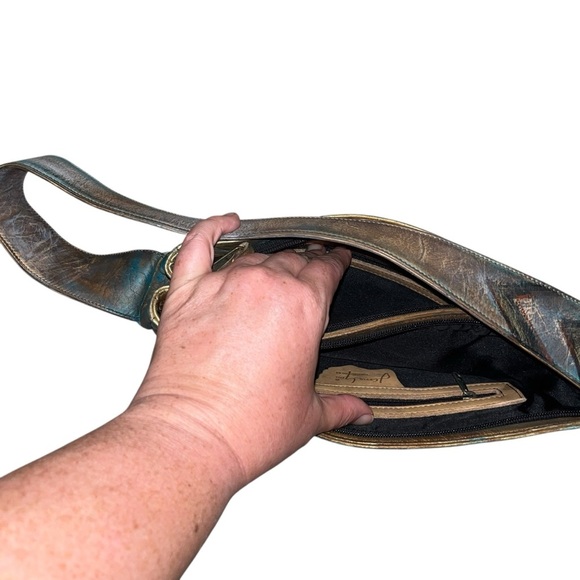 Jane yoo wearable art leather purse shoulder bag vintage retro - Picture 7 of 7